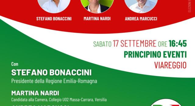 PD, Stefano Bonaccini alla campagna elettorale  di sabato 17 settembre in Versilia