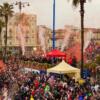 Coriandoli arancioni contro la violenza di genere al Carnevale di Viareggio