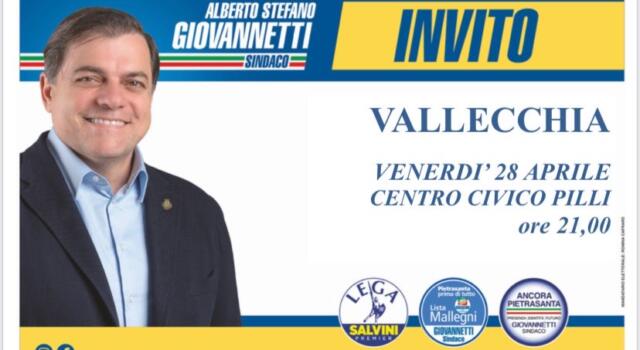 Campagna elettorale, prossimo incontro con Giovannetti venerdì 28 aprile