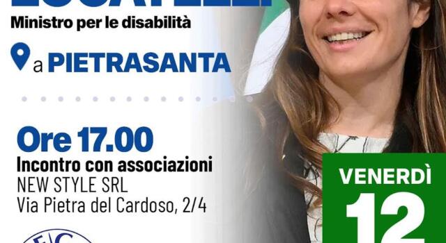 Giovannetti incontra il Ministro per le disabilità Alessandra Locatelli venerdì 12