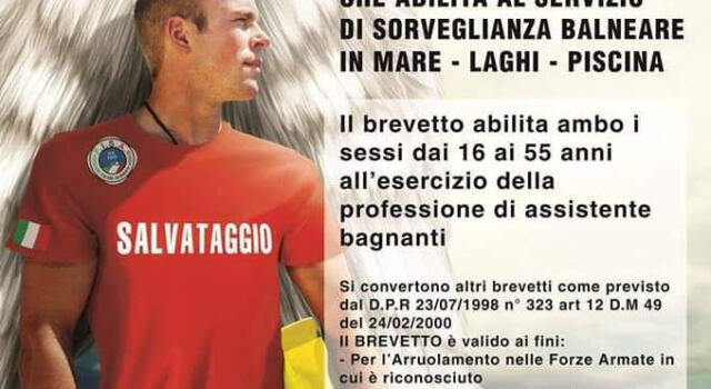 Corso per brevetto assistenti bagnanti FISA a Camaiore