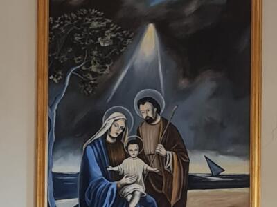Il pittore Umberto Salvatori ha donato un quadro al parroco di San Bartolomeo in Ponterosso
