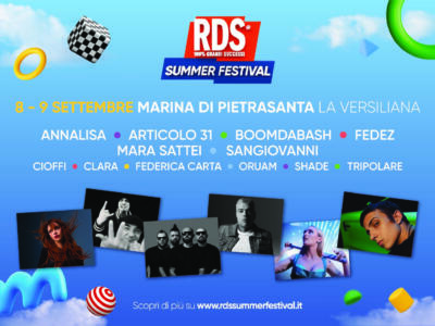 RDS saluta l’estate a Marina di Pietrasanta con RDS Summer Festival