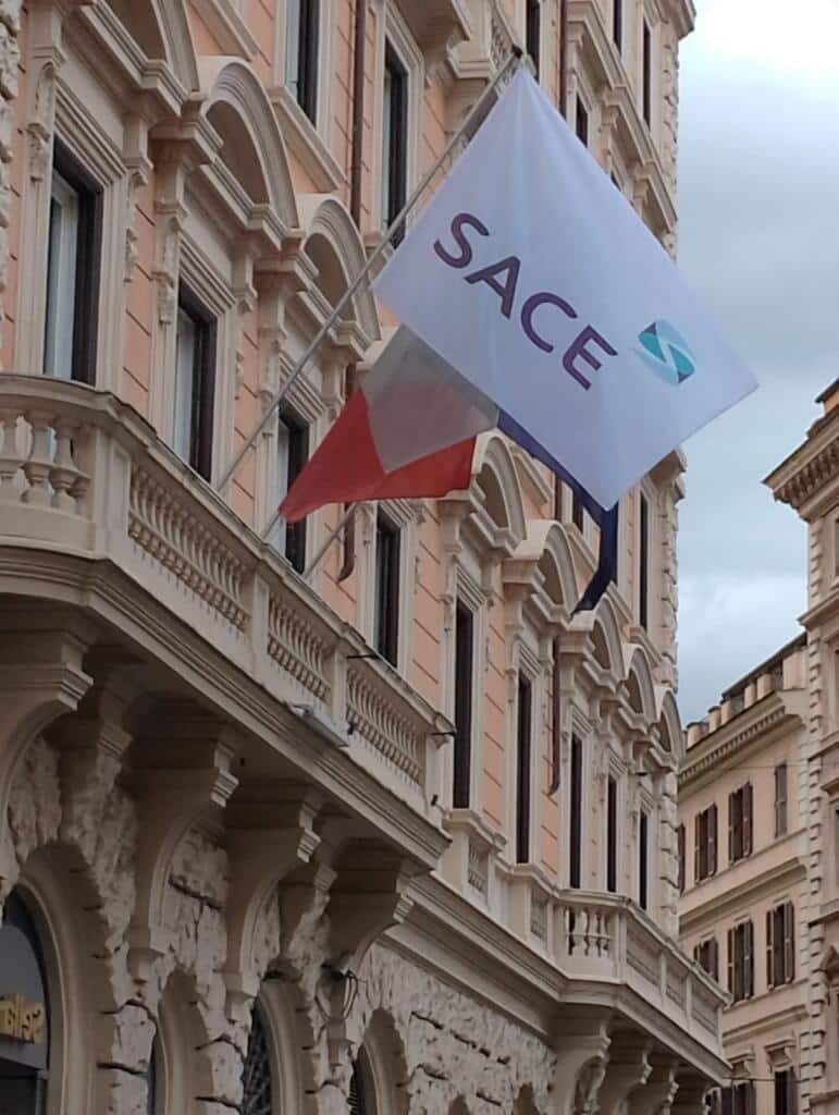 Logo SACE bandiera
