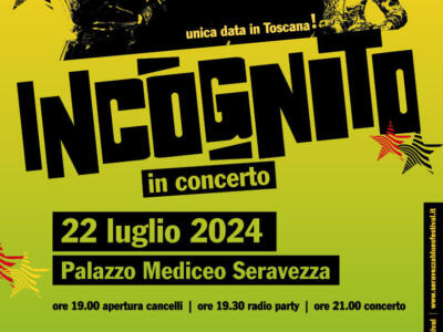 Incognito in Versilia per l’unica data in Toscana